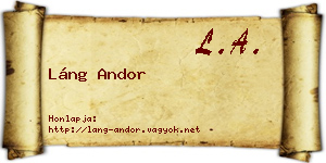 Láng Andor névjegykártya