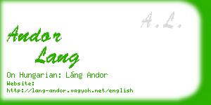 andor lang business card